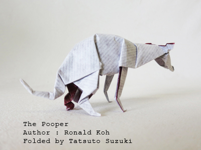 Photo Origami the Pooper, Author : Ronald Koh, Folded by Tatsuto Suzuki
